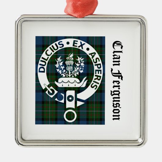 Clan Ferguson Crest Tartan Metalen Ornament (Voorkant)