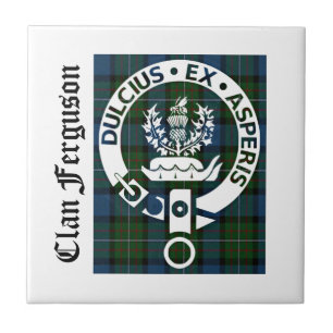 Clan Ferguson Crest Tartan Tegeltje