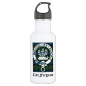 Clan Ferguson Crest Tartan Waterfles (Voorkant)