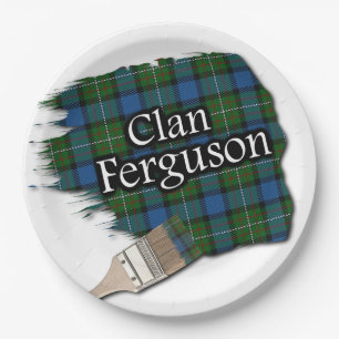 Clan Ferguson Schotse Tartan Verfkwast Papieren Bordje