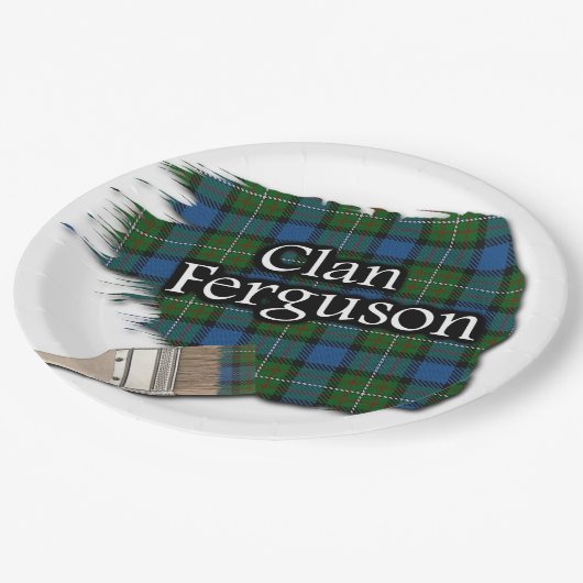 Clan Ferguson Scottish Tartan Paint Brush Papieren Bordje (Gekanteld)