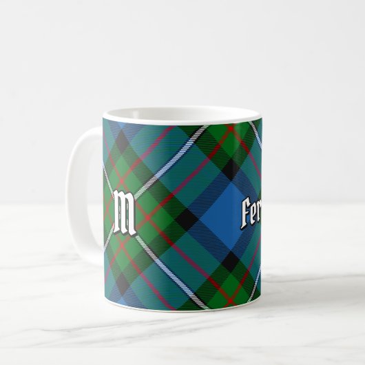 Clan Ferguson Tartan Coffee Mok (Voorkant links)