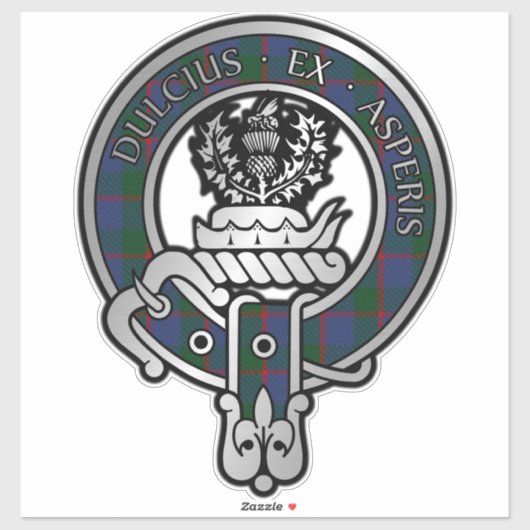 Clan Ferguson Tartan Crest Sticker (Vel)