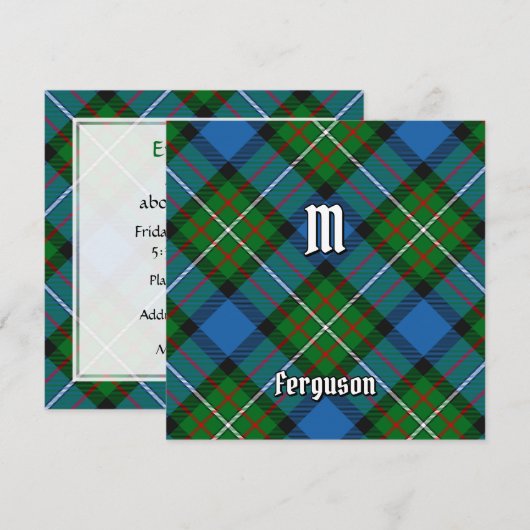 Clan Ferguson Tartan Kaart (Voorkant / Achterkant)