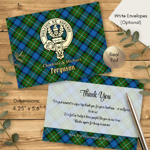 Clan Ferguson Wapen over Tartan Folie Uitnodiging Briefkaart