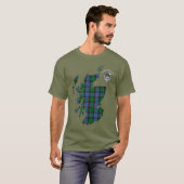Clan Fergusson Balquihidder Tartan Map & Crest T-shirt (Voorkant volledig)