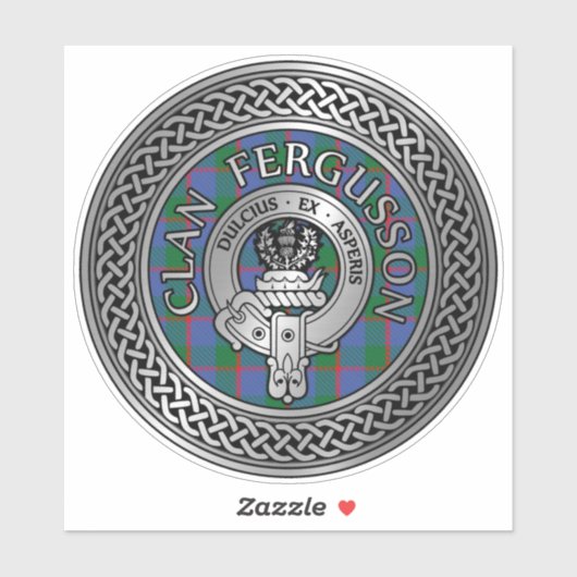 Clan Fergusson Crest & Tartan Knot Sticker (Vel)