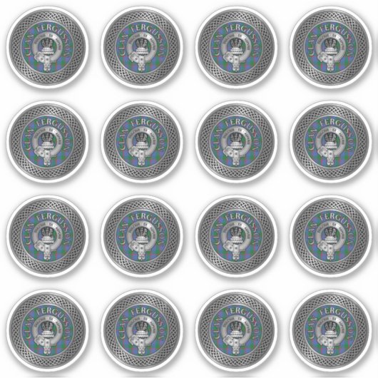 Clan Fergusson Crest & Tartan Knot Sticker (Voorkant)