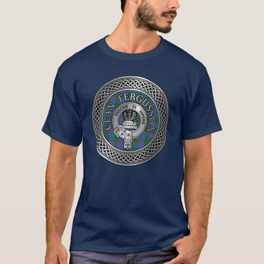 Clan Fergusson Crest & Tartan Knot T-shirt (Voorkant)