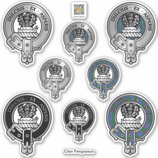 Clan Fergusson Crest & Tartan Sticker (Voorkant)