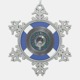 Clan Fergusson Wapen & Tartan Knoop Tin Sneeuwvlok Ornament