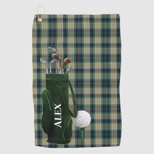 Clan Fitzpatrick Tartan Gepersonaliseerd Golfhanddoek (Voorkant)