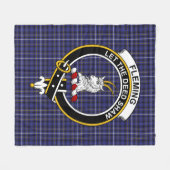 Clan Fleming Tartan Fleece Deken (Voorkant (Horizontaal))