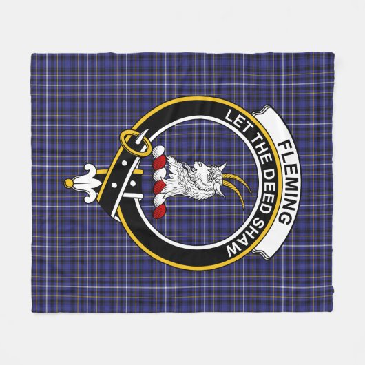 Clan Fleming Tartan Fleece Deken (Voorkant (Horizontaal))