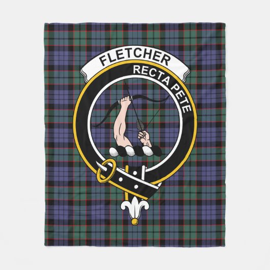 Clan Fletcher Modern Tartan Pset Fleece Deken (Voorkant)