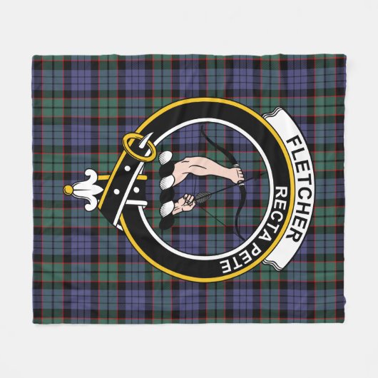 Clan Fletcher Modern Tartan Pset Fleece Deken (Voorkant (Horizontaal))