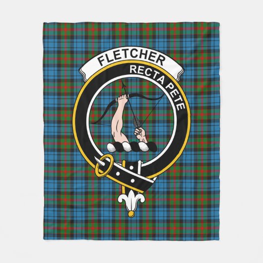 Clan Fletcher of Dunan Tartan Pset Fleece Deken (Voorkant)