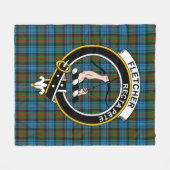 Clan Fletcher of Dunan Tartan Pset Fleece Deken (Voorkant (Horizontaal))