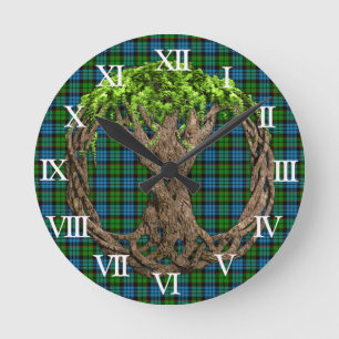 Clan fletcher Tartan en de Keltische boom van het  Ronde Klok