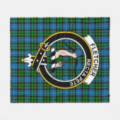 Clan Fletcher Tartan Pset Fleece Deken (Voorkant (Horizontaal))