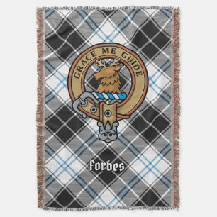 Clan Forbes Crest over Dress Tartan Deken