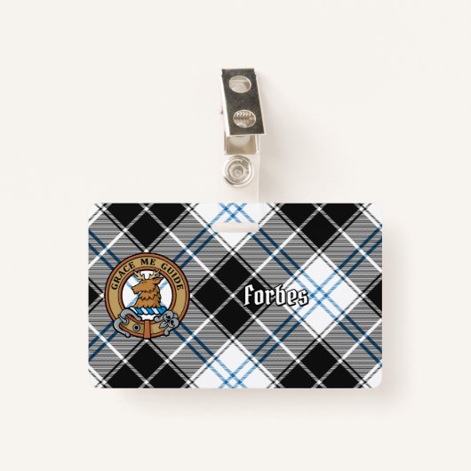 Clan Forbes Crest over jurk Tartan Badge (Voorkant met clip)