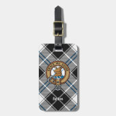 Clan Forbes Crest over jurk Tartan Bagagelabel (Voorkant verticaal)