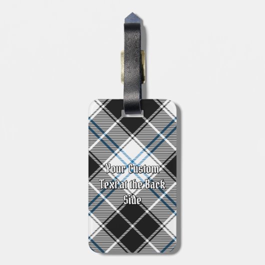 Clan Forbes Crest over jurk Tartan Bagagelabel (Achterkant verticaal)