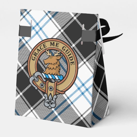 Clan Forbes Crest over jurk Tartan Bedankdoosjes (Achterkant)