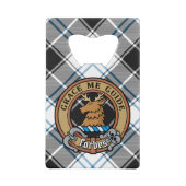 Clan Forbes Crest over jurk Tartan Creditkaart Flessenopener (Voorkant)