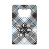 Clan Forbes Crest over jurk Tartan Creditkaart Flessenopener (Achterkant)