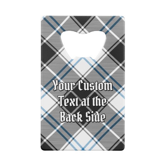 Clan Forbes Crest over jurk Tartan Creditkaart Flessenopener (Achterkant)