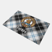 Clan Forbes Crest over jurk Tartan Deurmat (Schuin)