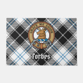 Clan Forbes Crest over jurk Tartan Deurmat (Voorkant)