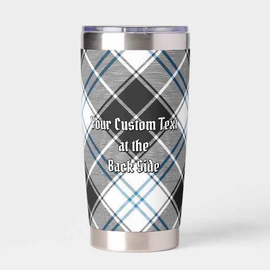 Clan Forbes Crest over jurk Tartan Geïsoleerde Drinkbeker (Achterkant)