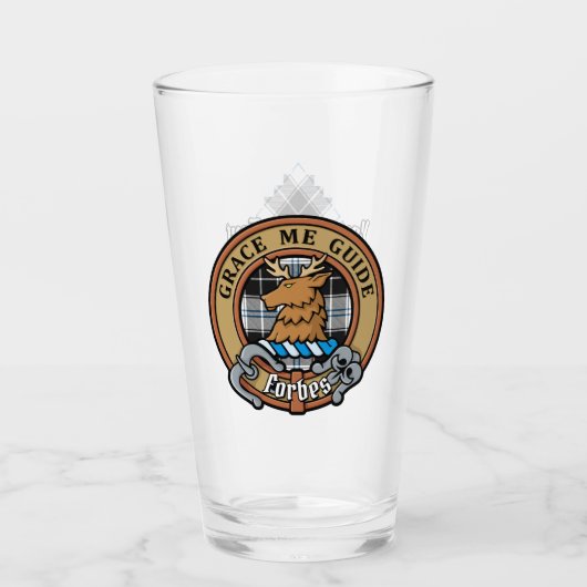 Clan Forbes Crest over jurk Tartan Glas (Voorkant)