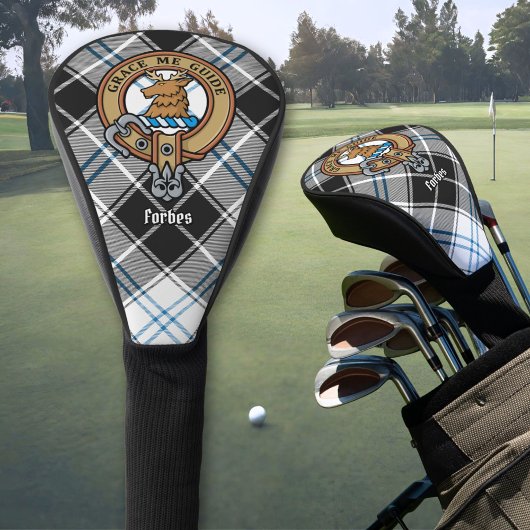 Clan Forbes Crest over jurk Tartan Golfheadcover