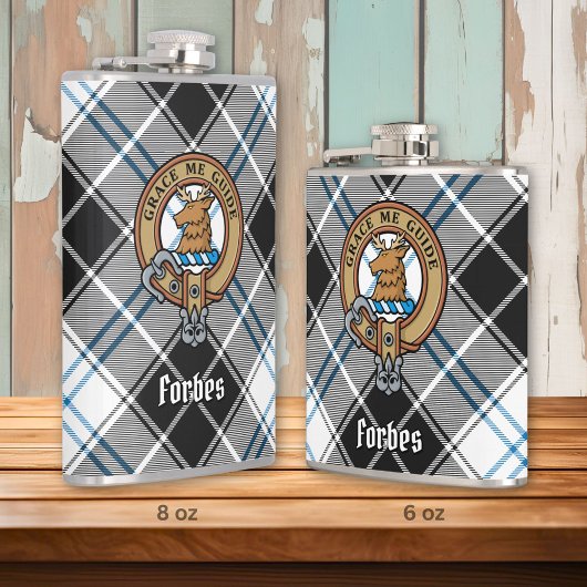 Clan Forbes Crest over jurk Tartan Heupfles