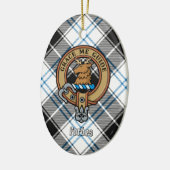 Clan Forbes Crest over jurk Tartan Keramisch Ornament (Links)
