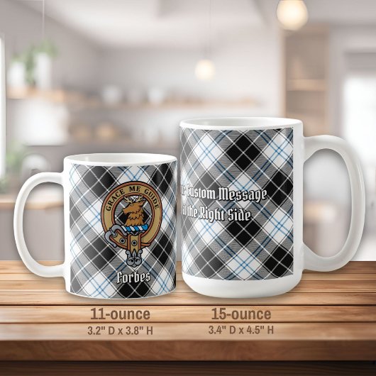 Clan Forbes Crest over jurk Tartan Koffiemok