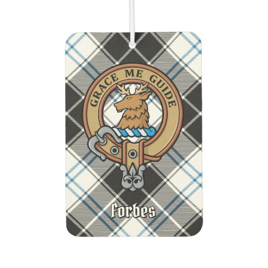 Clan Forbes Crest over jurk Tartan Luchtverfrisser (Voorkant)