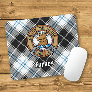 Clan Forbes Crest over jurk Tartan Muismat