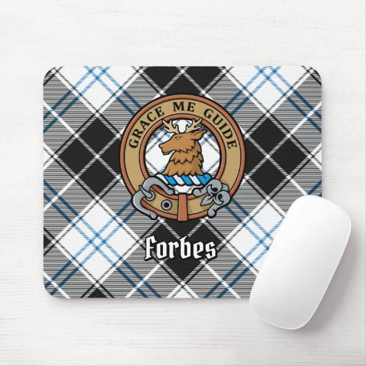 Clan Forbes Crest over jurk Tartan Muismat (Met muis)