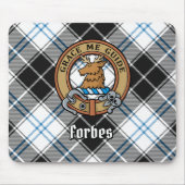 Clan Forbes Crest over jurk Tartan Muismat (Voorkant)