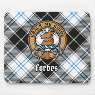 Clan Forbes Crest over jurk Tartan Muismat
