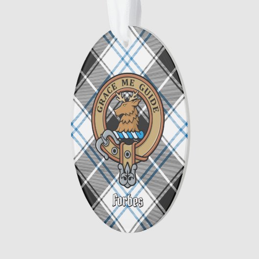 Clan Forbes Crest over jurk Tartan Ornament (voorkant)