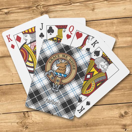 Clan Forbes Crest over jurk Tartan Pokerkaarten