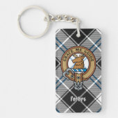 Clan Forbes Crest over jurk Tartan Sleutelhanger (Voorkant)