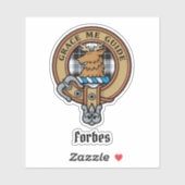 Clan Forbes Crest over jurk Tartan Sticker (Vel)