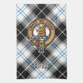 Clan Forbes Crest over jurk Tartan Theedoek (Verticaal)
